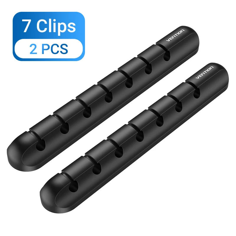 Vention Cable Organizer Silicone Plug Box USB Cable Winder Car Management Clips for Data Headphone Mouse Flexible Wire Organizer