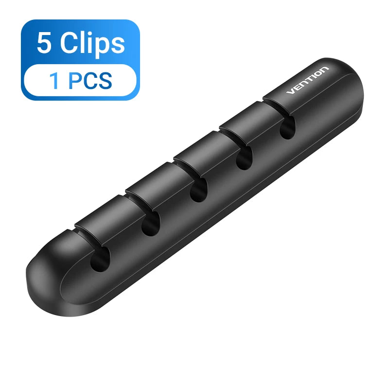 Vention Cable Organizer Silicone Plug Box USB Cable Winder Car Management Clips for Data Headphone Mouse Flexible Wire Organizer