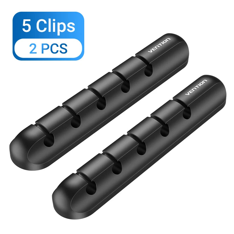 Vention Cable Organizer Silicone Plug Box USB Cable Winder Car Management Clips for Data Headphone Mouse Flexible Wire Organizer