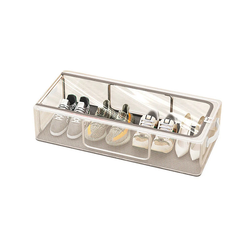 1PC Pvc Shoe Basket Bed Bottom Shoe Storage Box Shoe Box Dust-Proof Transparent Single-Window Organizer Folding