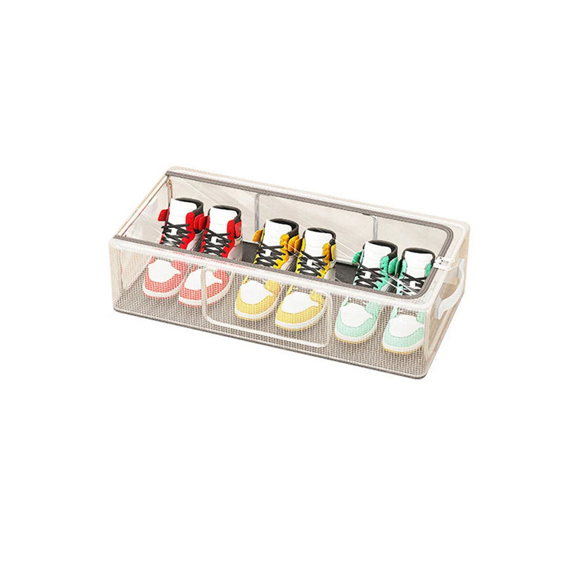 1PC Pvc Shoe Basket Bed Bottom Shoe Storage Box Shoe Box Dust-Proof Transparent Single-Window Organizer Folding